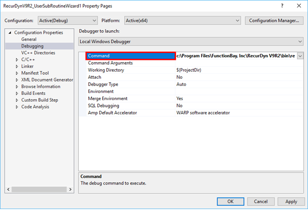 Step to debug in Visual Studio